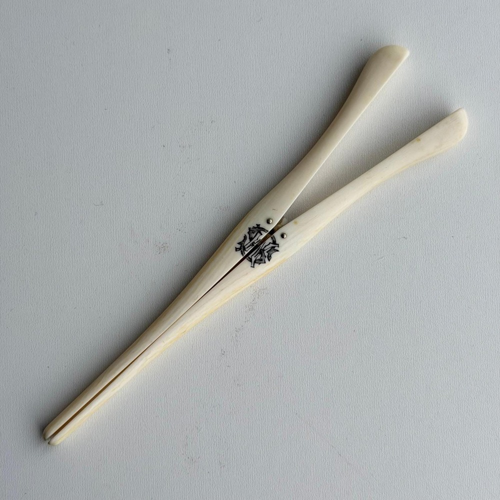 Antique Glove Stretchers Monogrammed Bone Victorian Vanity Tool Old World